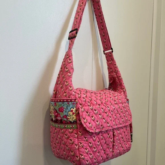 Vera Bradley Pink Pansy small messenger bag - Picture 3 of 11
